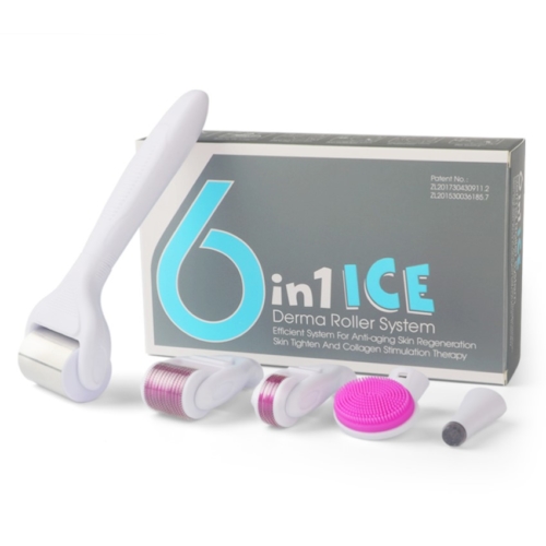 Dermaroller Ice 6-in-1 kit microneedling systeem voor huidverbetering