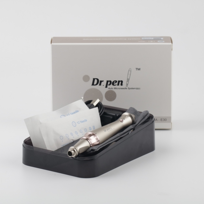 Dr. Pen E30-W Microneedling dermapen draadloos inhoud verpakking met naaldcartridges