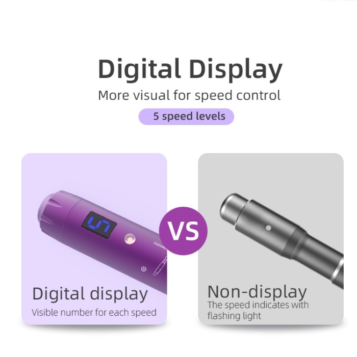 Dr. Pen X5-W Microneedling dermapen digitaal LCD display versus geen display