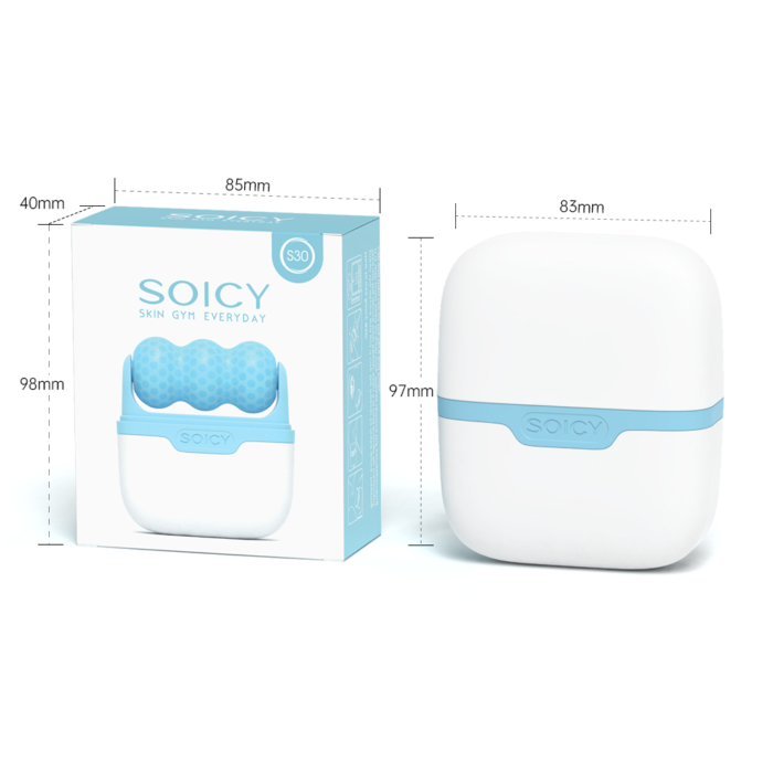 Soicy S30 ijsmassage roller met dubbele ijsrollers V-figuur en W-figuur - Blauw - Afbeelding 4
