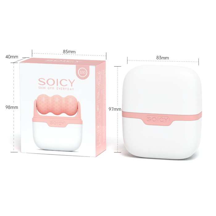 Soicy S30 ijsmassage roller met dubbele ijsrollers V-figuur en W-figuur - Roze - Afbeelding 5