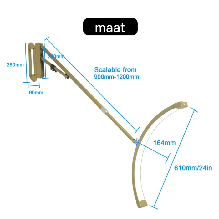 LED Moonlight wandlamp Illuxe IL18G – Goud kopen bij MedAes Europe_afmetingen