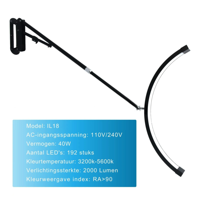 LED Moonlight wandlamp Illuxe IL18Z – Zwart kopen bij MedAes Europe_specificaties