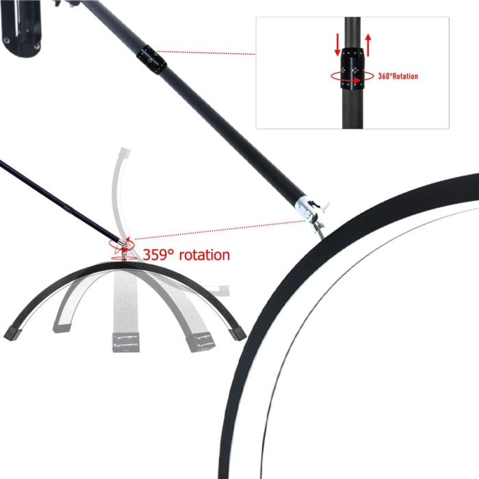LED Moonlight wandlamp Illuxe IL18ZG – Zwart met glitters kopen bij MedAes Europe_detail rotaties lamp
