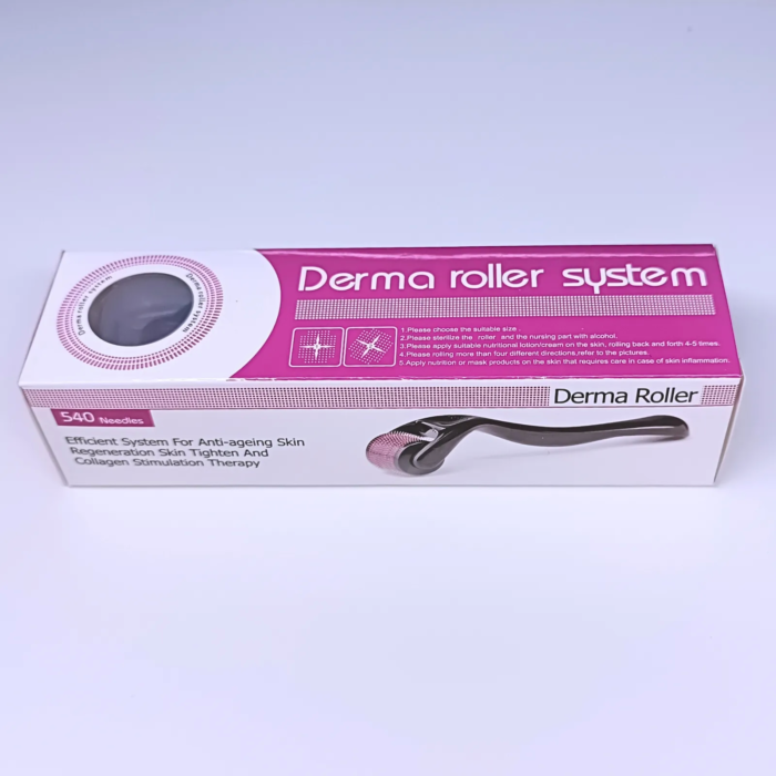 MedAes DRS200 dermaroller 540 naalden voor littekens, striae en rimpels in verpakking