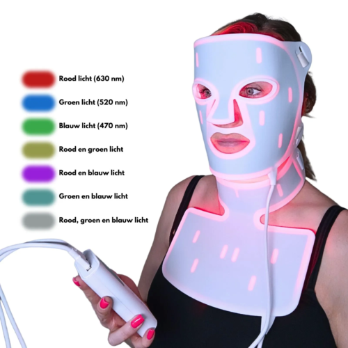 MedAes Led masker lichttherapie LM01 voor gezicht, nek en borst – 7 lichtmodi product foto voorzicht