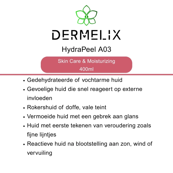 Dermelix HydraPeel A03 werking