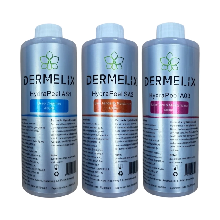 Dermelix HydraPeel Set AS1, SA2 en A03 – Complete Professionele Aqua Peeling Behandeling voor Elk Huidtype product foto
