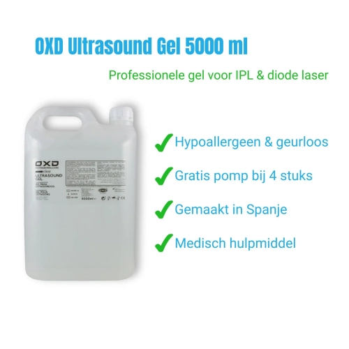 OXD Ultrasound Gel voor IPL en diode laser – Transparant – 5000ml - container voordeel