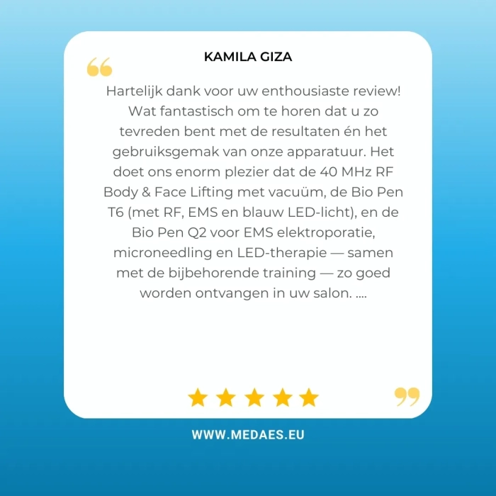 Biopen Q2, BioPen T6, 40 MHz RF Body & Face Lifting met vacuum. review van klant