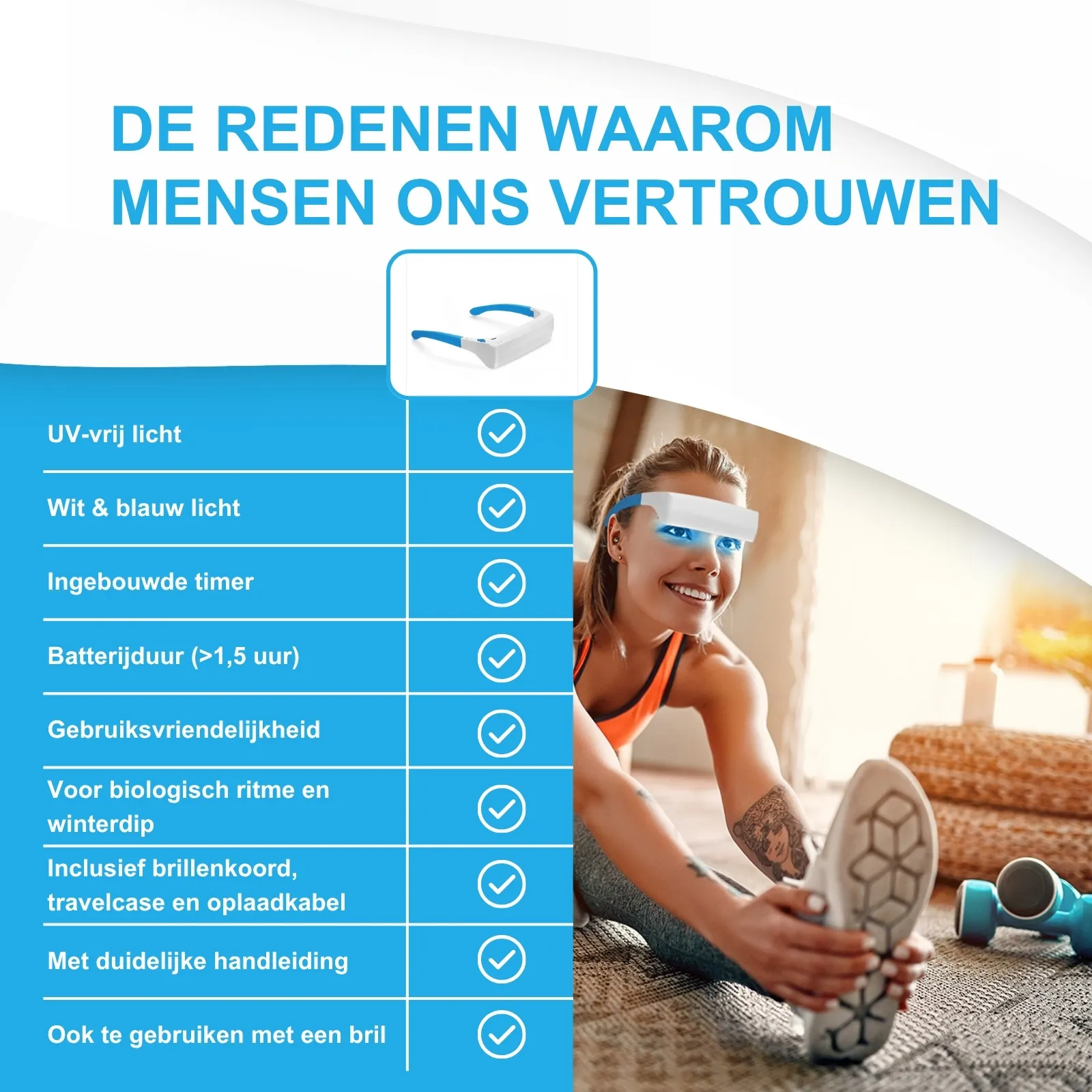 Lichttherapiebril MA48PRO van MedAes waarom mensen ons kiezen