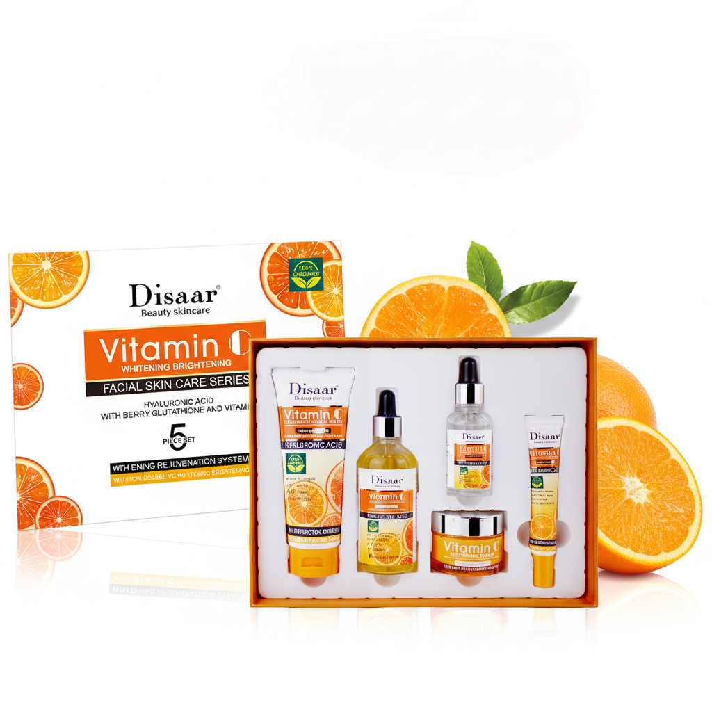 Disaar - Vitamine C whitening cadeauset Gezichtsverzorging Set Whitening Anti Aging Hydraterend Serum Crème met 5 producten product foto in verpakking