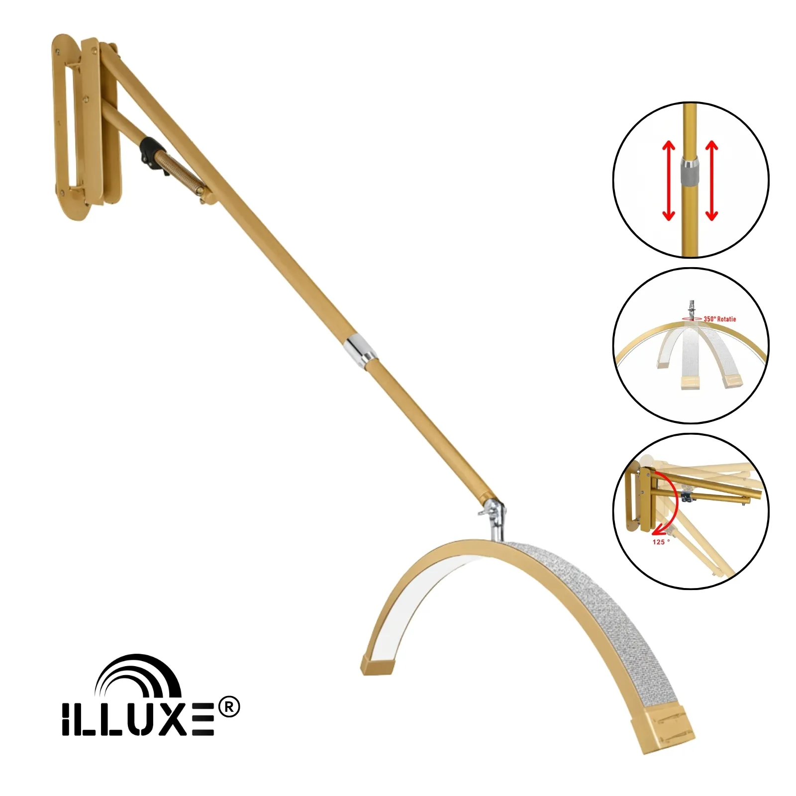 LED Moonlight wandlamp Illuxe IL18GG - Goud met glitters- koop bij MedAes- detail