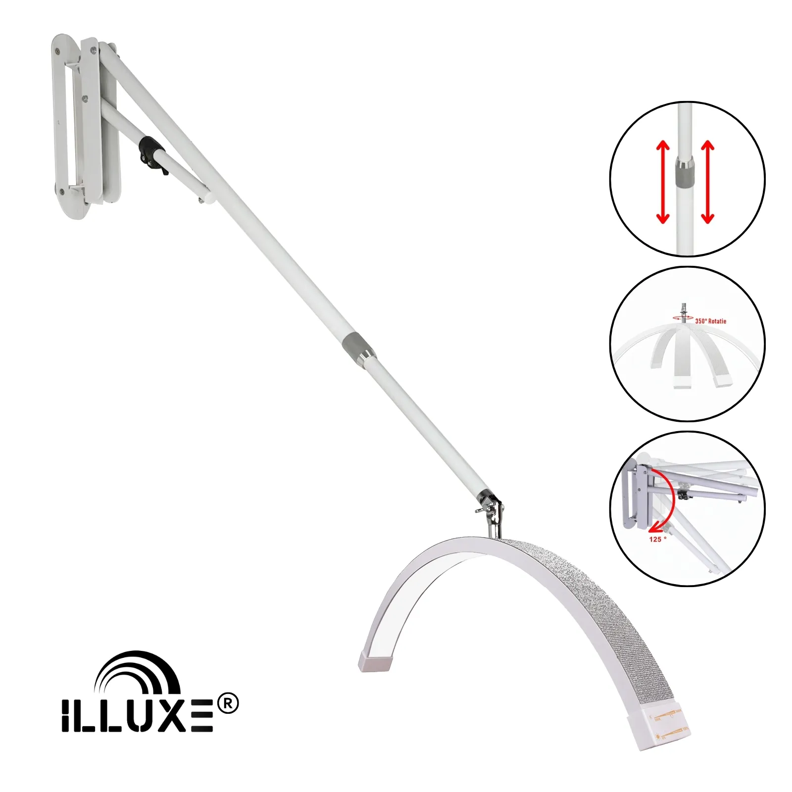 LED Moonlight wandlamp Illuxe IL18WG - Wit met glitters- koop bij MedAes- detail