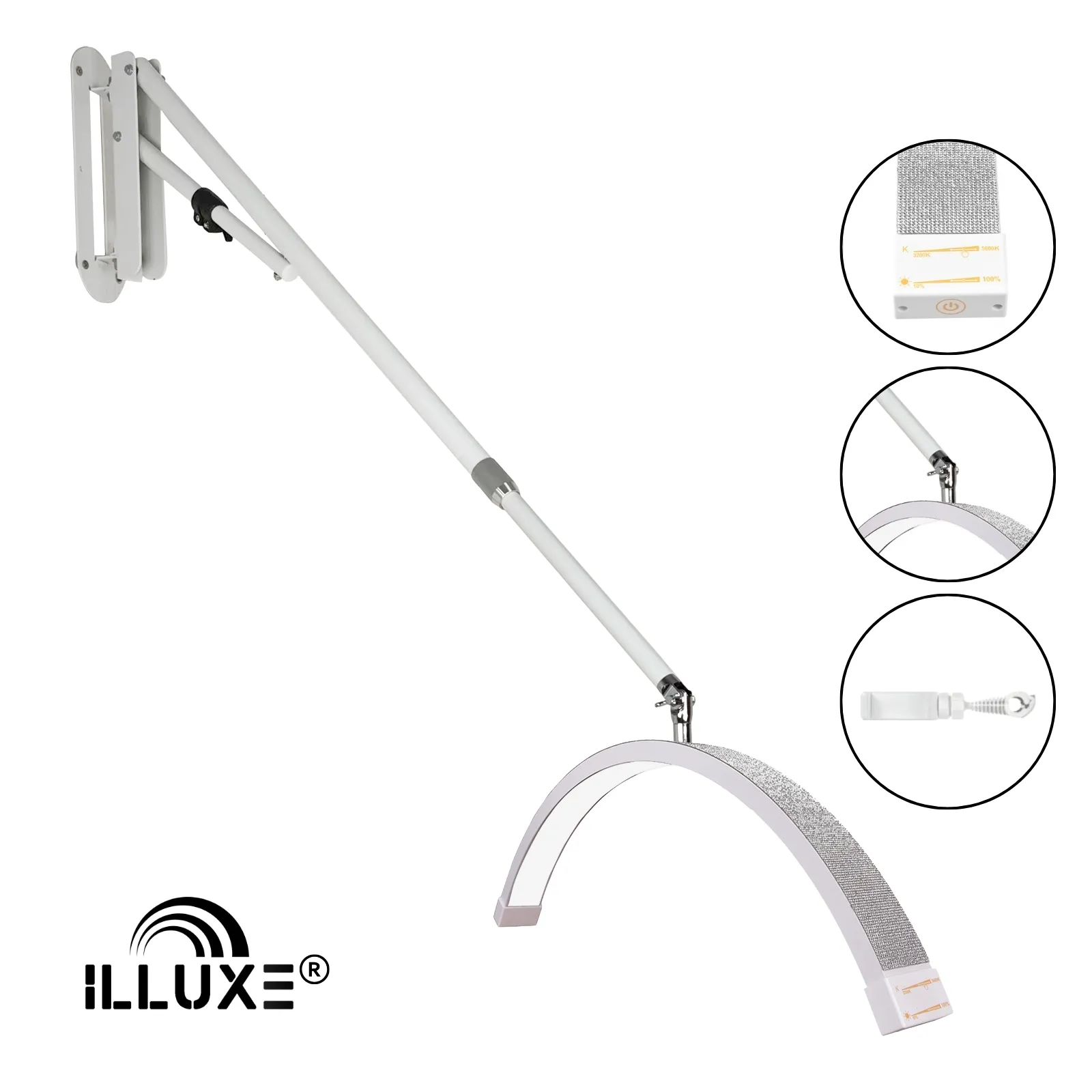 LED Moonlight wandlamp Illuxe IL18WG - Wit met glitters- koop bij MedAes, product foto