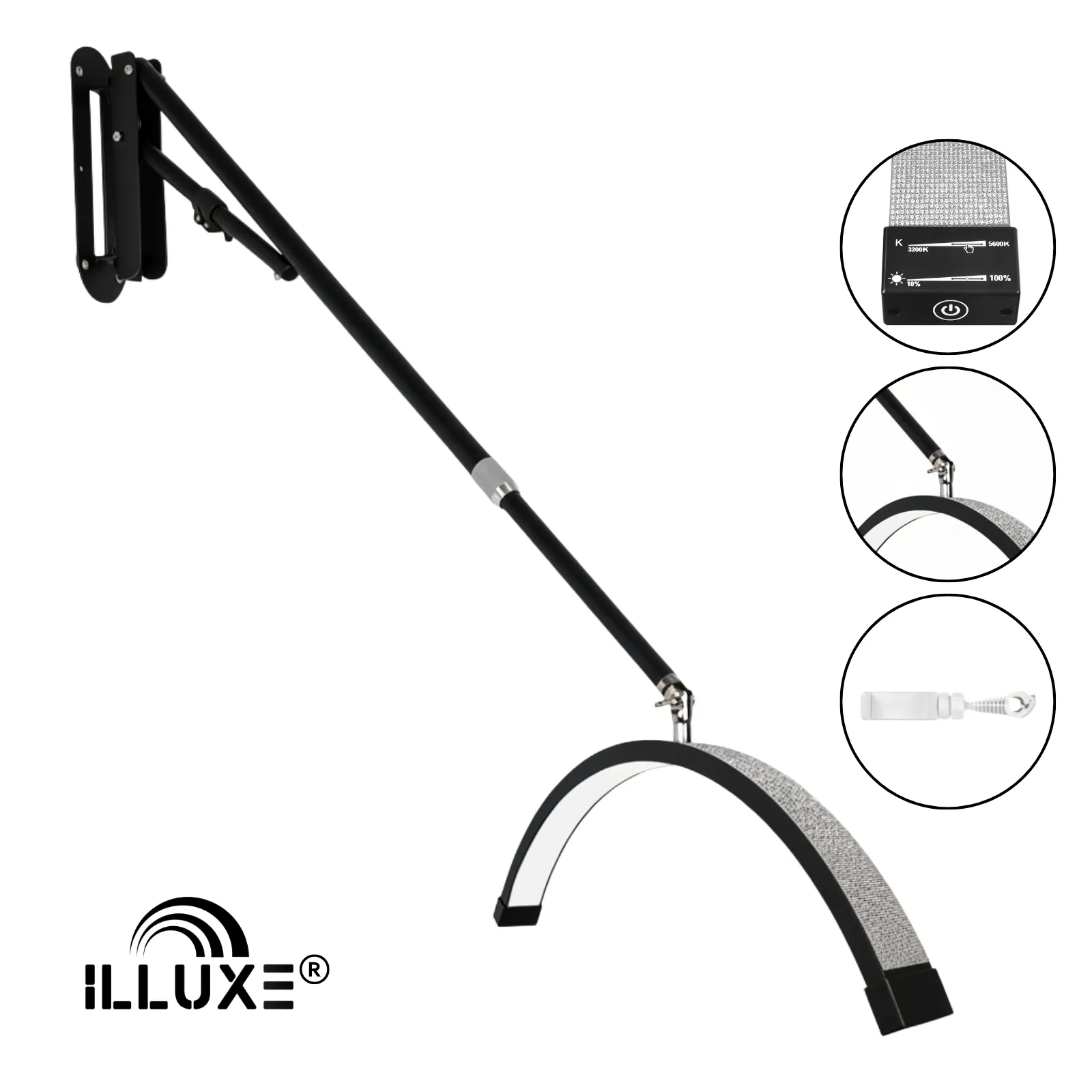 LED Moonlight wandlamp Illuxe IL18ZG - Zwart met glitters- koop bij MedAes, product foto