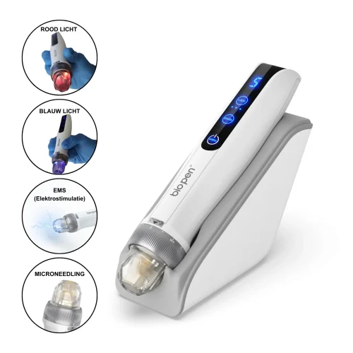 Bio Pen Q2 voor EMS Elektroporatie Microneedling LED Therapie mironeedling, EMS, Blauw en rood LED licht