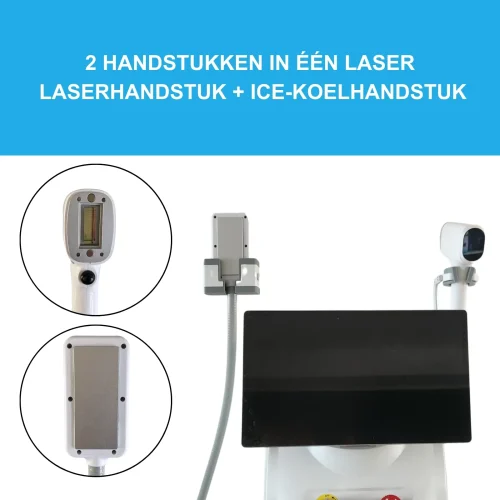 Medilux ICE Diode 4W – Diode laser voor pijnloze en effectieve permanente ontharing 2 handstukken in één laser